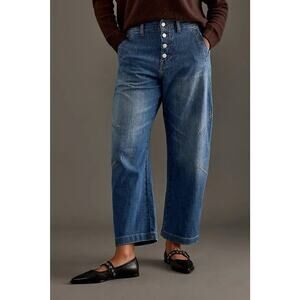 Anthropologie PILCRO The Ar Relaxed Barrel Jeans Pants Size 27 Plover Wash